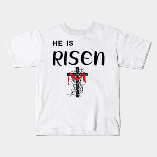 He Is Risen Cool Motivational Easter Christian Kids T-Shirt